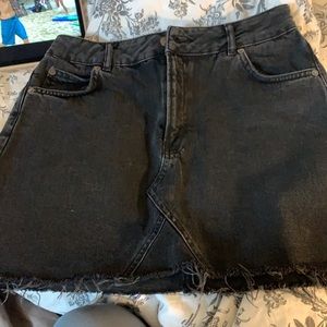 Black denim skirt